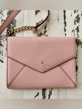 kate spade Blush Pink Chain Strap Crossbody Wallet